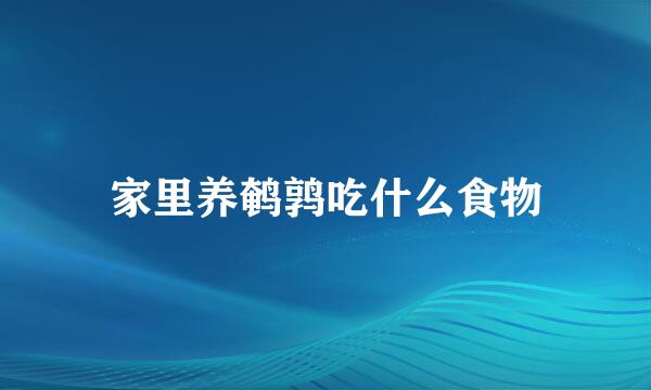 家里养鹌鹑吃什么食物