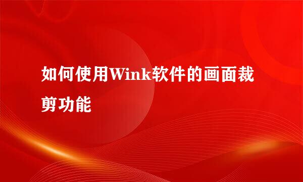 如何使用Wink软件的画面裁剪功能