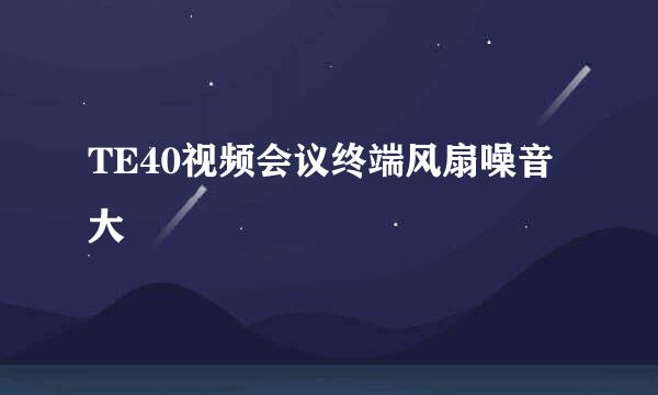 TE40视频会议终端风扇噪音大