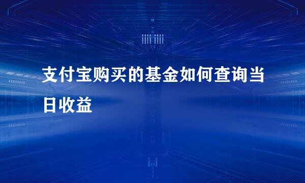 支付宝购买的基金如何查询当日收益