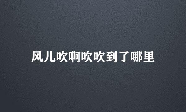 风儿吹啊吹吹到了哪里