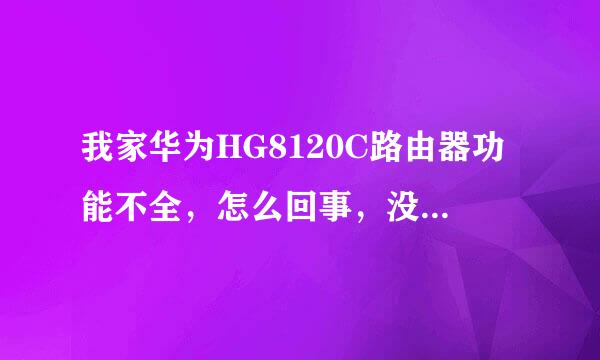 我家华为HG8120C路由器功能不全，怎么回事，没有设置向导＼网络参数＼无线设置等等