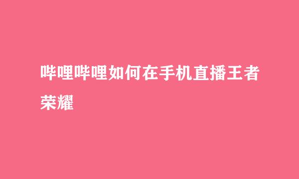 哔哩哔哩如何在手机直播王者荣耀