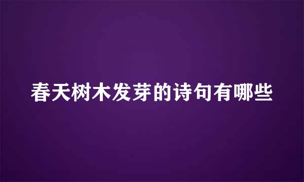 春天树木发芽的诗句有哪些
