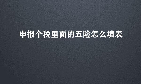 申报个税里面的五险怎么填表