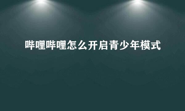 哔哩哔哩怎么开启青少年模式