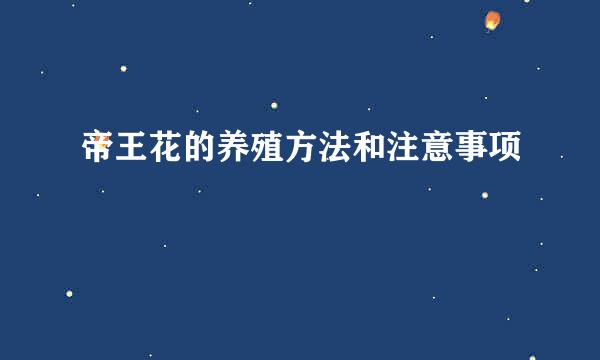 帝王花的养殖方法和注意事项