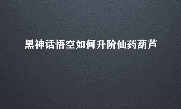 黑神话悟空如何升阶仙药葫芦
