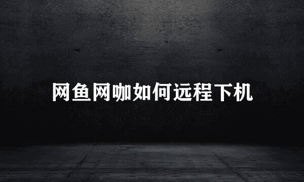 网鱼网咖如何远程下机