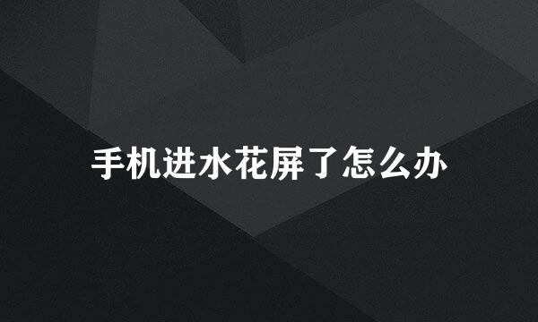 手机进水花屏了怎么办
