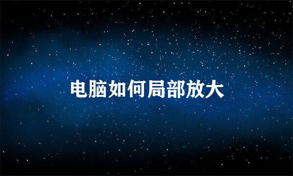 电脑如何局部放大