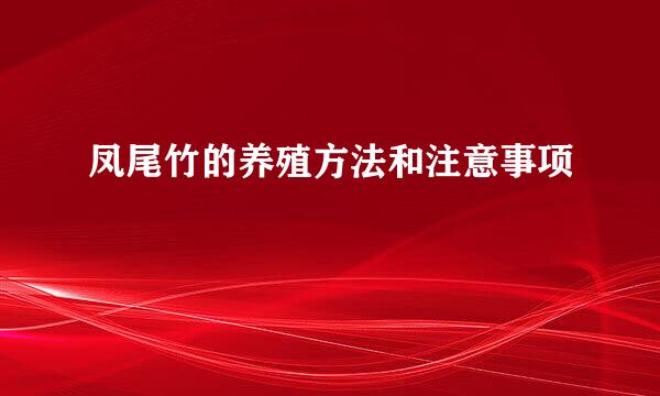 凤尾竹的养殖方法和注意事项
