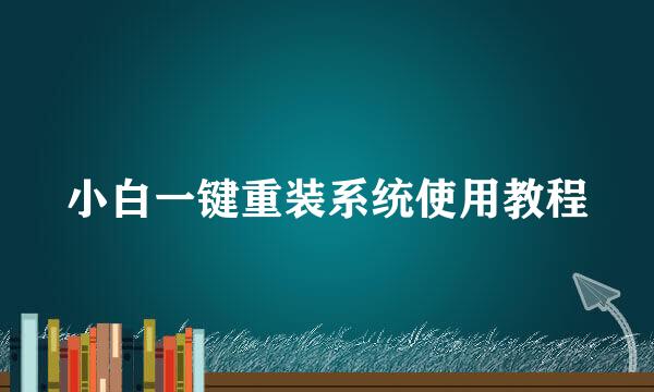小白一键重装系统使用教程