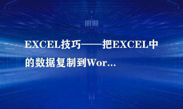 EXCEL技巧——把EXCEL中的数据复制到Word表格中