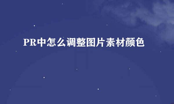 PR中怎么调整图片素材颜色