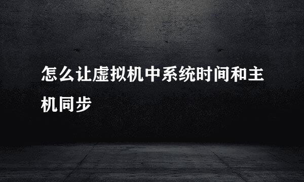怎么让虚拟机中系统时间和主机同步