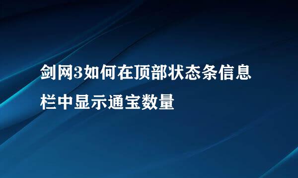 剑网3如何在顶部状态条信息栏中显示通宝数量