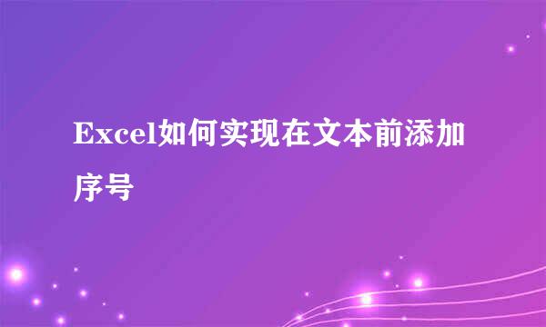 Excel如何实现在文本前添加序号
