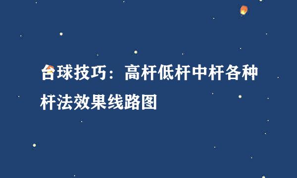 台球技巧：高杆低杆中杆各种杆法效果线路图