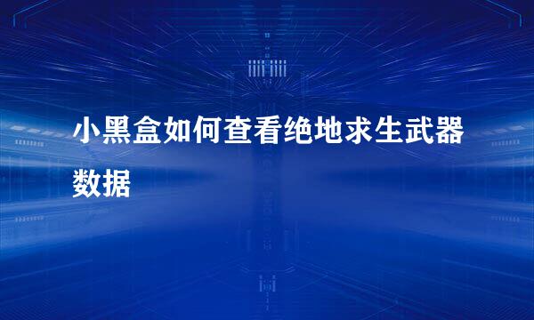 小黑盒如何查看绝地求生武器数据