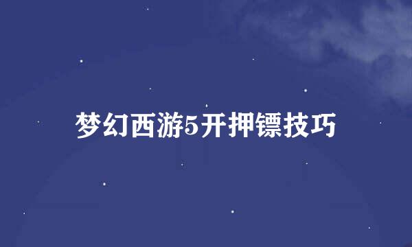 梦幻西游5开押镖技巧