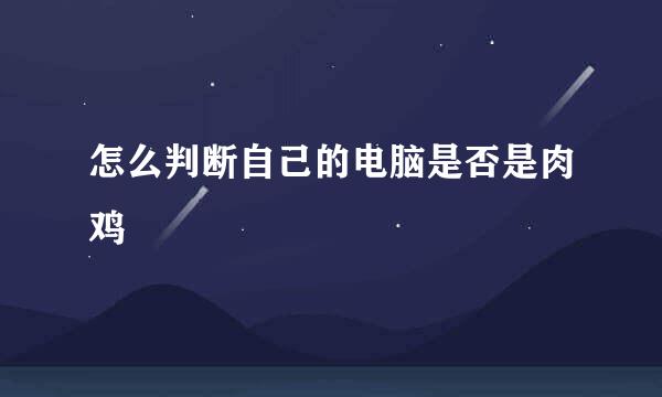 怎么判断自己的电脑是否是肉鸡
