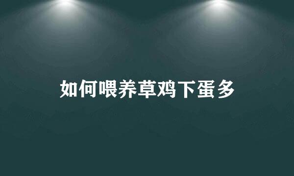 如何喂养草鸡下蛋多