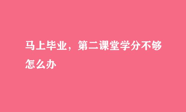 马上毕业，第二课堂学分不够怎么办