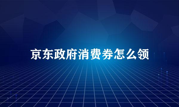 京东政府消费券怎么领
