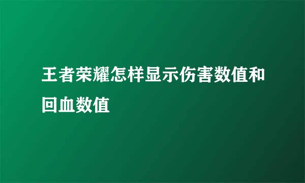 王者荣耀怎样显示伤害数值和回血数值