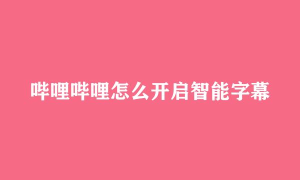 哔哩哔哩怎么开启智能字幕