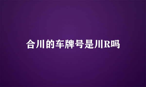 合川的车牌号是川R吗