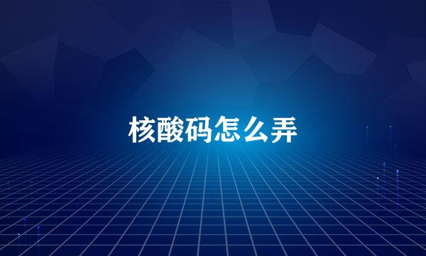 核酸码怎么弄