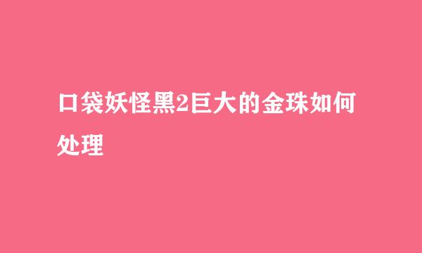 口袋妖怪黑2巨大的金珠如何处理