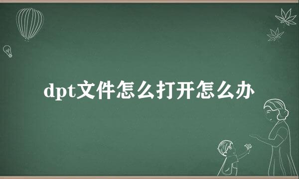 dpt文件怎么打开怎么办