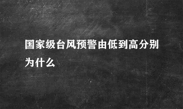 国家级台风预警由低到高分别为什么