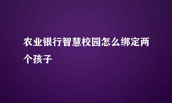 农业银行智慧校园怎么绑定两个孩子