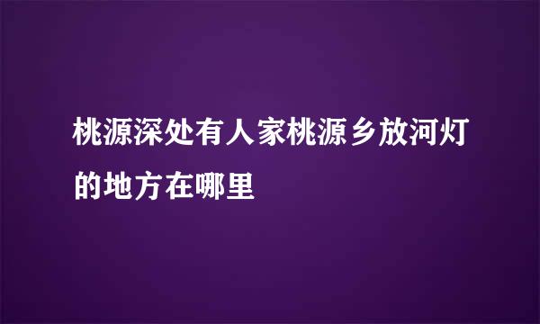 桃源深处有人家桃源乡放河灯的地方在哪里