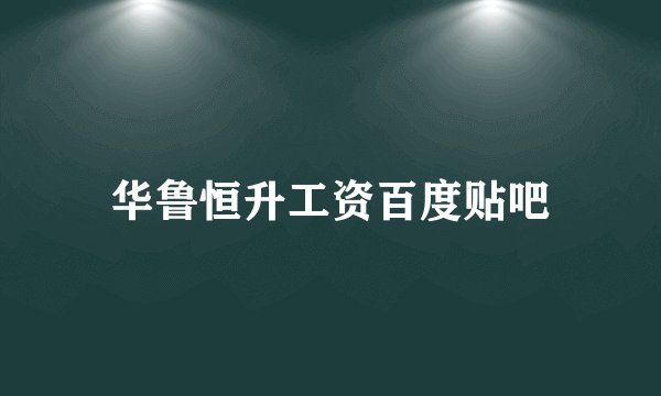 华鲁恒升工资百度贴吧