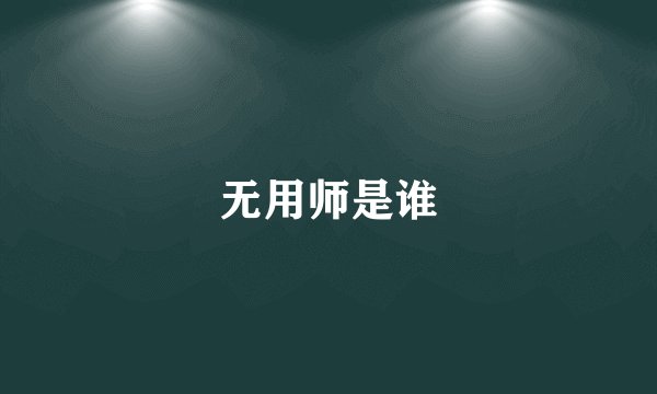 无用师是谁
