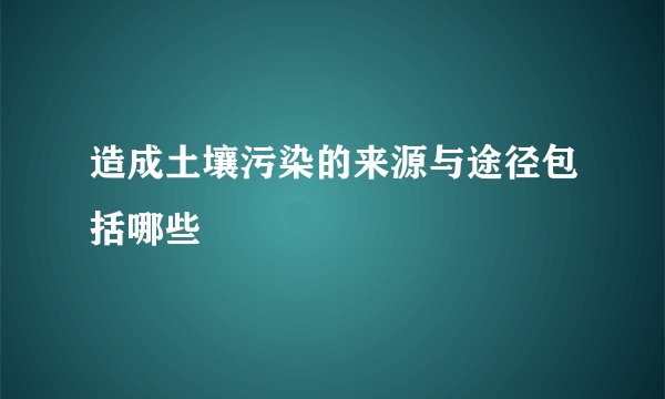 造成土壤污染的来源与途径包括哪些