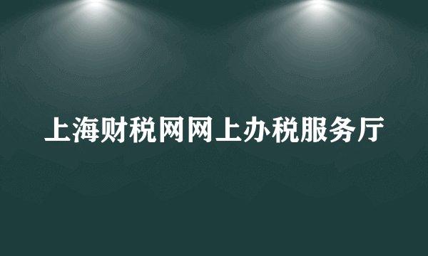 上海财税网网上办税服务厅