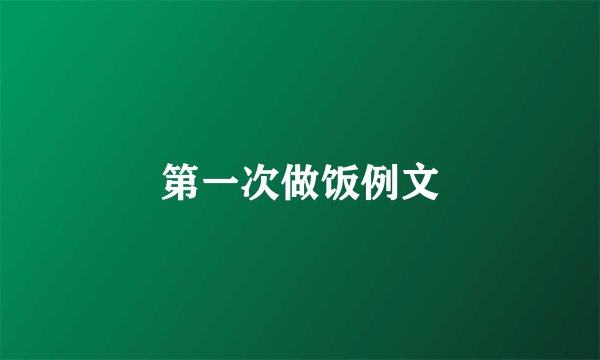 第一次做饭例文