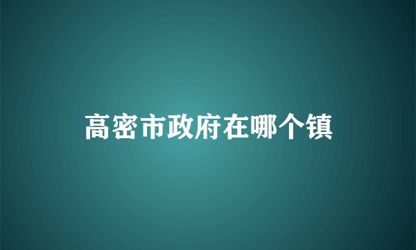 高密市政府在哪个镇