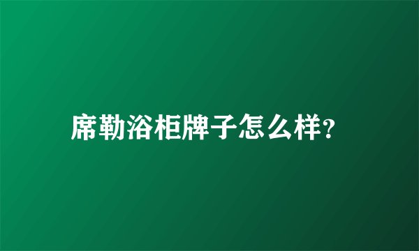 席勒浴柜牌子怎么样？