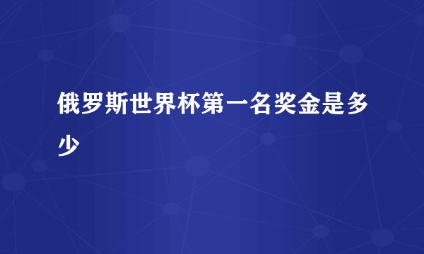俄罗斯世界杯第一名奖金是多少