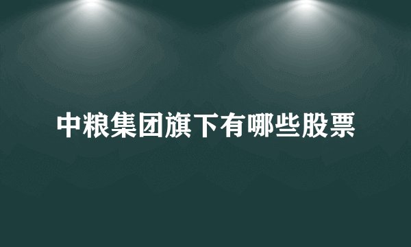 中粮集团旗下有哪些股票