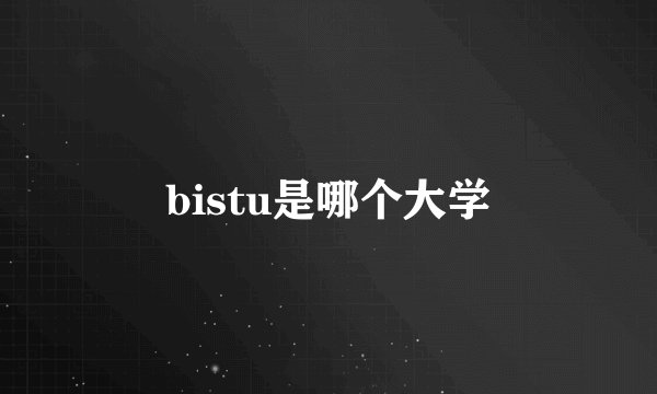 bistu是哪个大学
