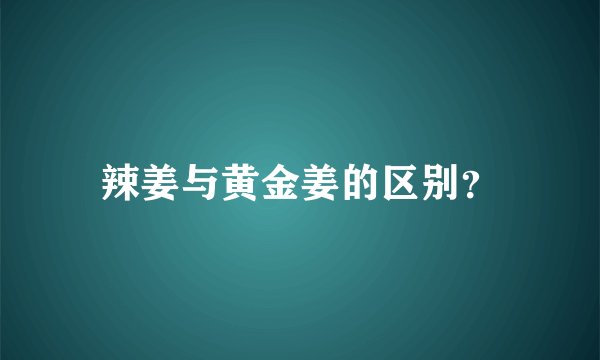 辣姜与黄金姜的区别？