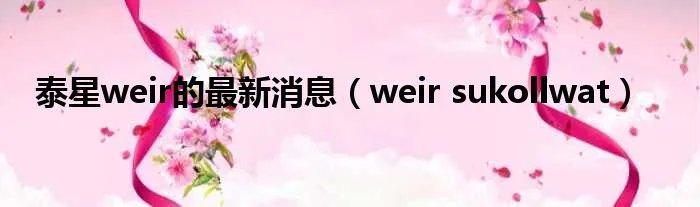泰星weir的最新消息（weir sukollwat）